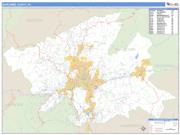 Buncombe County, NC <br /> Wall Map <br /> Zip Code <br /> Basic Style 2025 Map