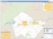 Burke County, NC <br /> Wall Map <br /> Zip Code <br /> Basic Style 2025 Map