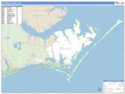 Carteret County, NC <br /> Wall Map <br /> Zip Code <br /> Basic Style 2025 Map