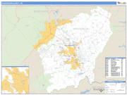 Henderson County, NC <br /> Wall Map <br /> Zip Code <br /> Basic Style 2025 Map