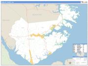 Pamlico County, NC <br /> Wall Map <br /> Zip Code <br /> Basic Style 2025 Map