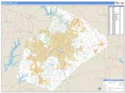 Wake County, NC <br /> Wall Map <br /> Zip Code <br /> Basic Style 2025 Map
