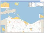 Erie County, OH <br /> Wall Map <br /> Zip Code <br /> Basic Style 2025 Map