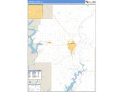 Cherokee County, OK <br /> Wall Map <br /> Zip Code <br /> Basic Style 2025 Map