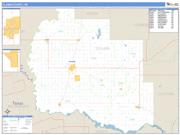 Tillman County, OK <br /> Wall Map <br /> Zip Code <br /> Basic Style 2025 Map