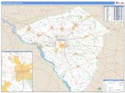 Lancaster County, PA <br /> Wall Map <br /> Zip Code <br /> Basic Style 2025 Map