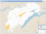 Grainger County, TN <br /> Wall Map <br /> Zip Code <br /> Basic Style 2025 Map