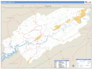 Hawkins County, TN <br /> Wall Map <br /> Zip Code <br /> Basic Style 2025 Map