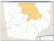 Montgomery County, TN <br /> Wall Map <br /> Zip Code <br /> Basic Style 2025 Map
