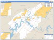 Roane County, TN <br /> Wall Map <br /> Zip Code <br /> Basic Style 2025 Map