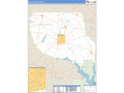 Nacogdoches County, TX <br /> Wall Map <br /> Zip Code <br /> Basic Style 2025 Map