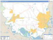 Orange County, TX <br /> Wall Map <br /> Zip Code <br /> Basic Style 2025 Map