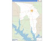 San Augustine County, TX <br /> Wall Map <br /> Zip Code <br /> Basic Style 2025 Map
