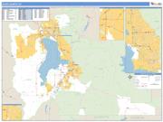 Utah County, UT <br /> Wall Map <br /> Zip Code <br /> Basic Style 2025 Map