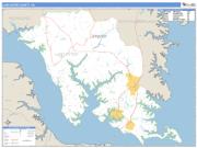 Lancaster County, VA <br /> Wall Map <br /> Zip Code <br /> Basic Style 2025 Map