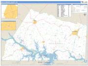 Mecklenburg County, VA <br /> Wall Map <br /> Zip Code <br /> Basic Style 2025 Map