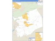 Montgomery County, VA <br /> Wall Map <br /> Zip Code <br /> Basic Style 2025 Map