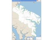 Northumberland County, VA <br /> Wall Map <br /> Zip Code <br /> Basic Style 2025 Map