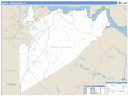Prince George County, VA <br /> Wall Map <br /> Zip Code <br /> Basic Style 2025 Map