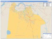 Chesapeake County, VA <br /> Wall Map <br /> Zip Code <br /> Basic Style 2025 Map