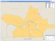 Danville County, VA <br /> Wall Map <br /> Zip Code <br /> Basic Style 2025 Map