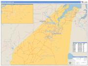 Suffolk County, VA <br /> Wall Map <br /> Zip Code <br /> Basic Style 2025 Map