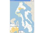 Island County, WA <br /> Wall Map <br /> Zip Code <br /> Basic Style 2025 Map