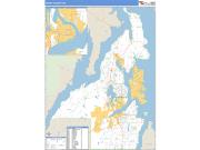 Kitsap County, WA <br /> Wall Map <br /> Zip Code <br /> Basic Style 2025 Map