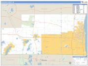 Kenosha County, WI <br /> Wall Map <br /> Zip Code <br /> Basic Style 2025 Map