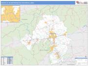 Asheville <br /> Wall Map <br /> Basic Style 2025 Map