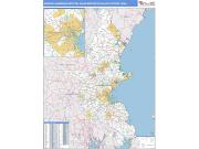 Boston-Cambridge-Newton <br /> Wall Map <br /> Basic Style 2024 Map