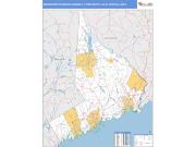 Bridgeport-Stamford-Norwalk <br /> Wall Map <br /> Basic Style 2024 Map