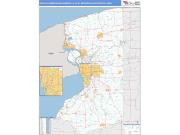 Buffalo-Cheektowaga-Niagara Falls <br /> Wall Map <br /> Basic Style 2025 Map
