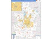 Charlotte-Concord-Gastonia <br /> Wall Map <br /> Basic Style 2025 Map