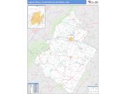 Charlottesville <br /> Wall Map <br /> Basic Style 2025 Map