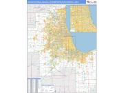 Chicago-Naperville-Elgin <br /> Wall Map <br /> Basic Style 2025 Map
