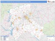 Greenville-Anderson-Mauldin <br /> Wall Map <br /> Basic Style 2025 Map