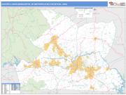 Hickory-Lenoir-Morganton <br /> Wall Map <br /> Basic Style 2025 Map