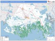 Houma-Thibodaux <br /> Wall Map <br /> Basic Style 2025 Map