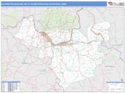 Huntington-Ashland <br /> Wall Map <br /> Basic Style 2025 Map