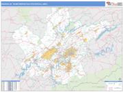 Knoxville <br /> Wall Map <br /> Basic Style 2025 Map