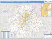 Atlanta-Sandy Springs-Roswell <br /> Wall Map <br /> Basic Style 2025 Map