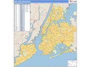 New York 5 Boroughs <br /> Wall Map <br /> Basic Style 2024 Map