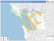 San Francisco-Oakland-Hayward <br /> Wall Map <br /> Basic Style 2025 Map