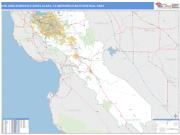 San Jose-Sunnyvale-Santa Clara <br /> Wall Map <br /> Basic Style 2025 Map