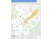 Scranton-Wilkes-Barre-Hazleton <br /> Wall Map <br /> Basic Style 2025 Map