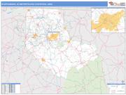 Spartanburg <br /> Wall Map <br /> Basic Style 2025 Map
