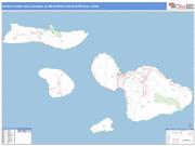 Kahului-Wailuku-Lahaina <br /> Wall Map <br /> Basic Style 2025 Map