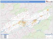 Kingsport-Bristol-Bristol <br /> Wall Map <br /> Basic Style 2025 Map