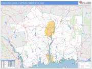 Norwich-New London <br /> Wall Map <br /> Basic Style 2024 Map